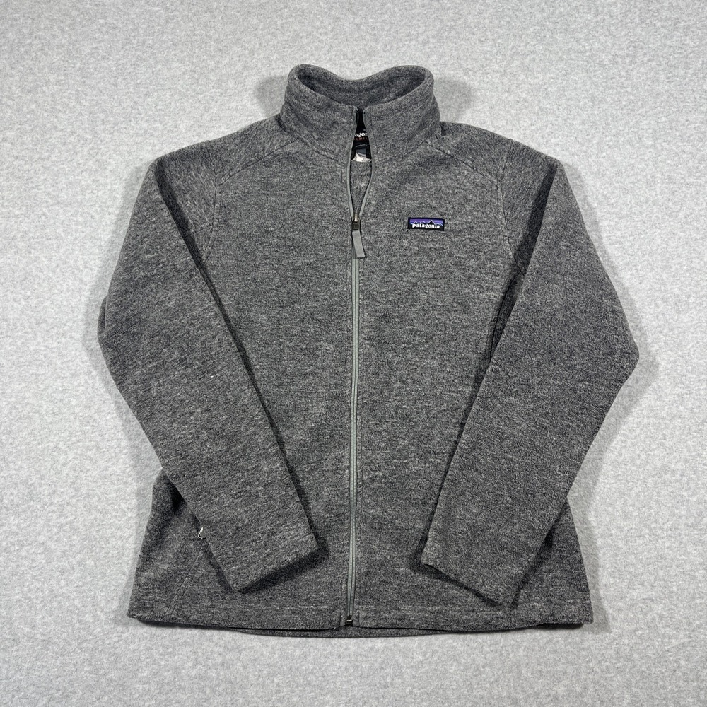 Patagonia Synchilla Women's Sz L Full Zip Fleece Sweater Jacket Gray *Logo